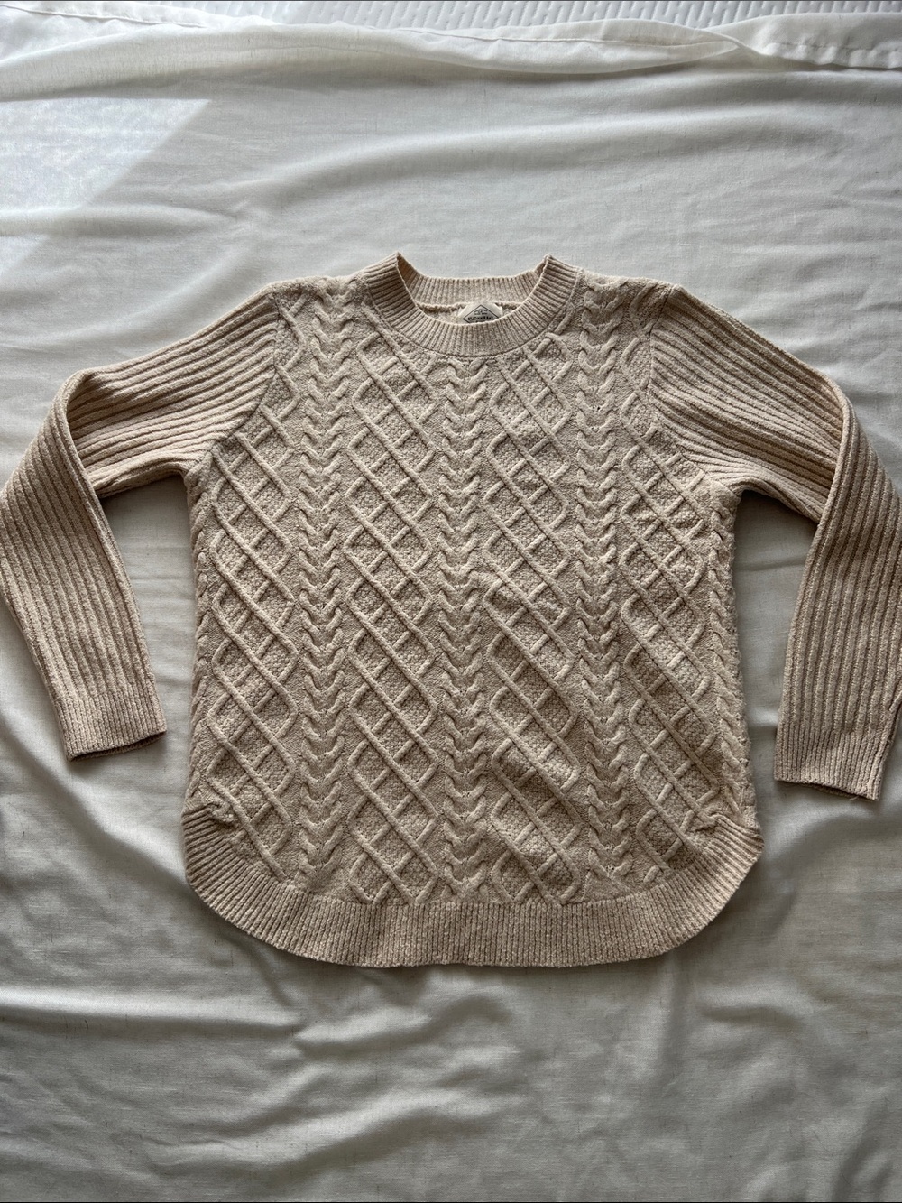St. John's Bay Cream Cable Knit Crewneck Sweater